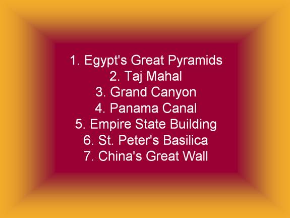 Shangrala's Seven Wonders Of The World