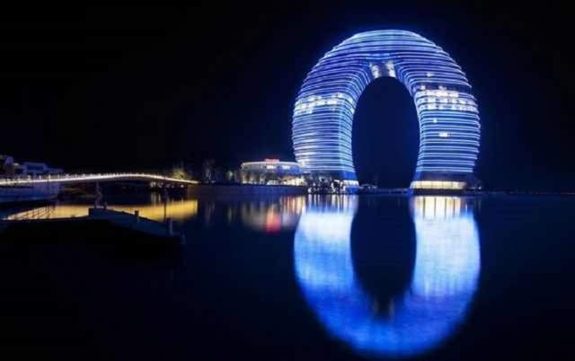 Shangrala's Beautiful Lighted Buildings