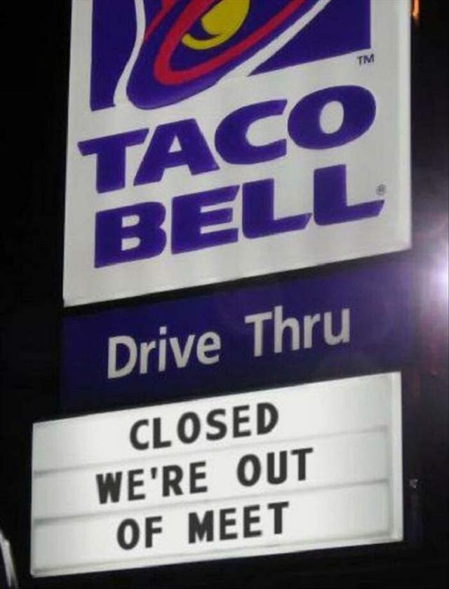 Shangrala's Funny Fast Food Signs