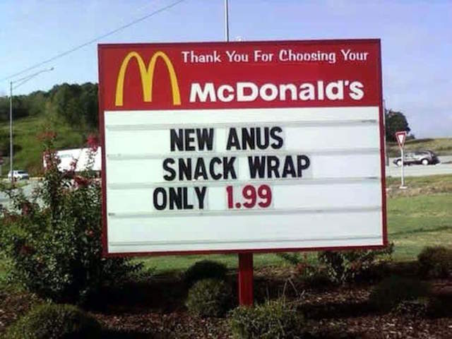 Shangrala's Funny Fast Food Signs